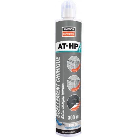 Résine béton charges lourdes avec témoin de pose AT-HP PLUS - Grise 420ml