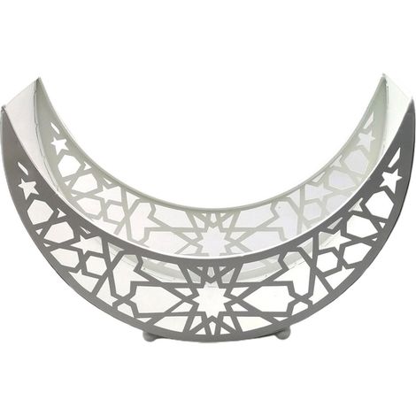Serviertablett zum Opferfest (Eid al-Adha) aus Schmiedeeisen mit Mond und Sternen – Heimdekoration (1/5)