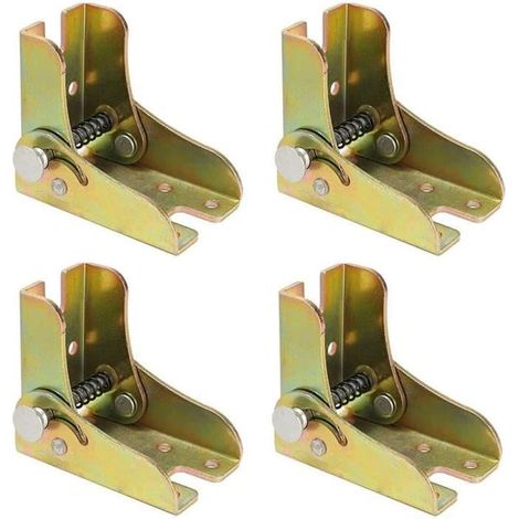 4 Pièces Charnières de Pied de Table Pliante - Raccord de Jambe Pliable pour Meubles à Mécanisme (Table, Lit)