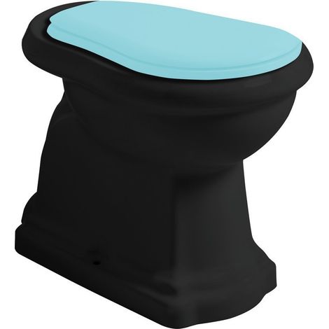 RETRO WC Pan 38,5x59cm, siphon en S, noir mat (1/4)