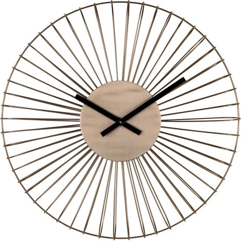 Horloge murale dorée en métal ajouré - doré (1/4)