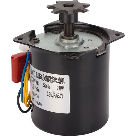 Moteur synchrone 28 W pour retournement d'œufs, avec engrenage, pour incubateur d'œufs de poules, canards, oies et autres oiseaux (220 V). (1/5)