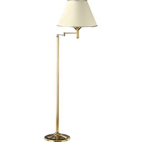 Lampadaire réglable laiton satiné écru 1xE27 15W Jupiter