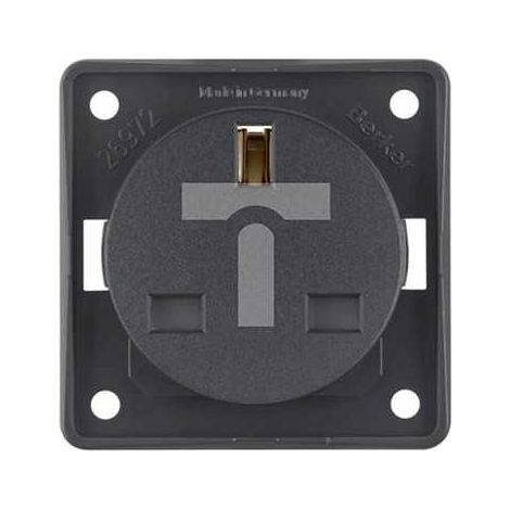 Prise de panneau britannique série "Integro" 250V gris foncé anthracite (1/2)