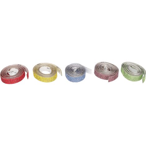 Strass-Klebeband, 7 Reihen, 5 Yards (ca. 4,5 m), DIY-Dekorstreifen, 1,5 cm, selbstklebend, glänzend (1/5)
