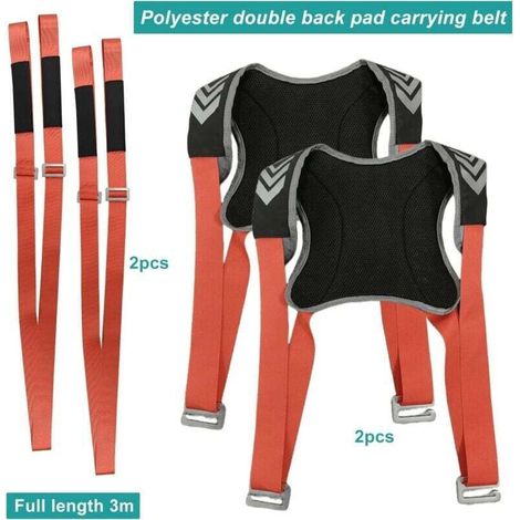 4 Pièces Sangle de Levage Demenagement, Système de Levage et de Déplacement de 2 Personnes, Réglable Sangles de Transport, Demenagement Accessoire pour Transportez Facilement Meubles, Appareils