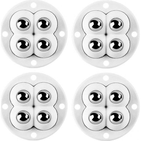 4 pièces/ensemble silencieux 4 perles boule Spinner roues base de poulie auto-adhésive pour meubles organisateur accessoires de table de chevet (1/5)