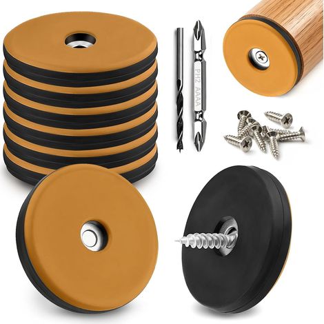 8 Pièces Patins à Visser Ronds Ø50mm Patins de Meubles Orange (1/5)