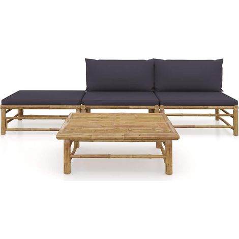 Maison Exclusive - 4-tlg. Garten-Lounge-Set mit Dunkelgrauen Kiss (1/5)