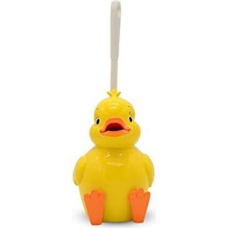 Brosse WC compacte en résine avec support, motif canard jaune (1/5)