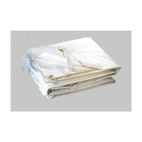 Bâche de protection de jardin 5x8 m PVC blanc 300gr/m² (1/2)
