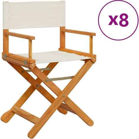 Maison Exclusive - Klappbare Gartenstühle 8 Stk. Cremeweiß Stoff