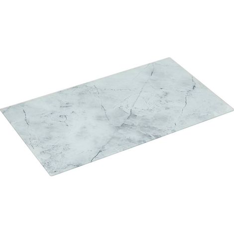 Tagliere in vetro temperato  effetto marmo bianco  52x30 cm (1/5)