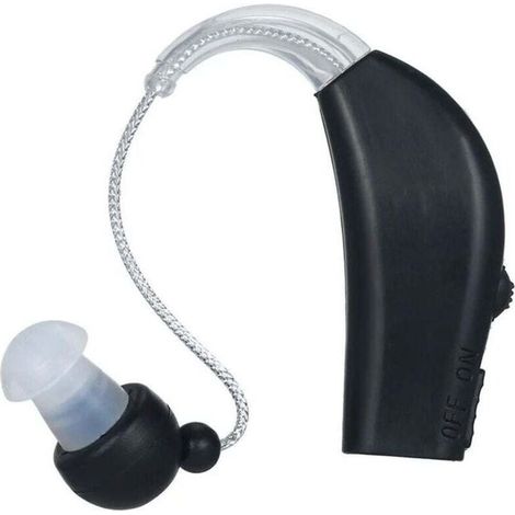 2er-Pack wiederaufladbare Hörverstärker für Senioren, persönlicher Hörverstärker für Erwachsene, Hörgeräte mit Ladestation (Schwarz) (1/5)