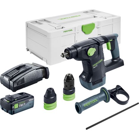 Martello combinato a batteria Festool KHC 18 EB Basic 18 V 2,6 J Plus Brushless + 1x batteria ricaricabile 8,0 Ah + caricatore rapido + systainer