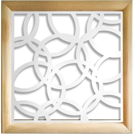 CERCHI SMALL - Modules décoratifs en bois et PVC - Couleur : blanc - Dimension : 48x48 cm