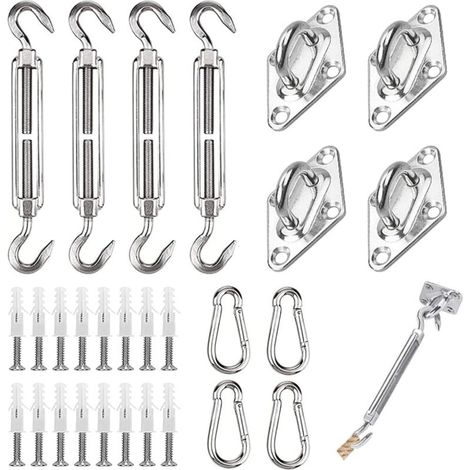 [NEVER USED] 44-piece sun sail mounting kit, sun sail mounting kit made of stainless steel, fastening for triangle and square, rectangle, sun sail