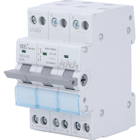 DC-Trennschalter für Solarmodul-PV-Anlage, DIN-Leistungsschalter, 3-polig, 63 A, 400 V, Doppel-Leistungstrennschalter