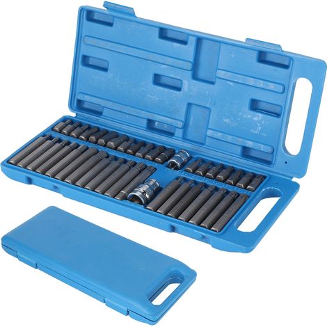 40-teiliger 1/2"- und 3/8"-Vierkant-Stern-Steckschlüsselsatz, blauer Koffer, Handwerkzeug, Steckschlüssel für die Autoreparatur (1/5)