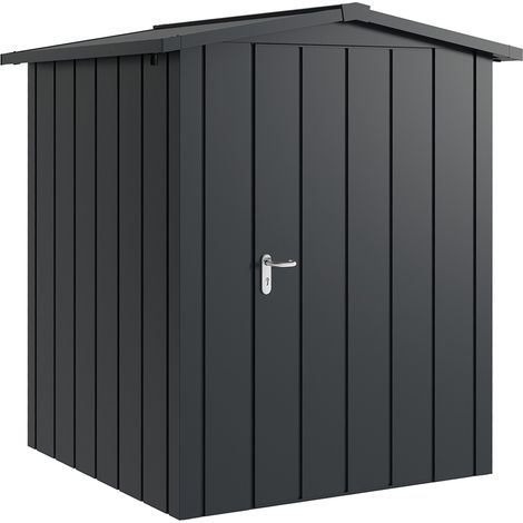 Hörmann Metall-Gerätehaus "Juno" mit Satteldach, JSD2 - Modern, 166 x 166 cm (B x T), anthrazit, 1-flüglige Tür, Anschlag rechts (1/5)