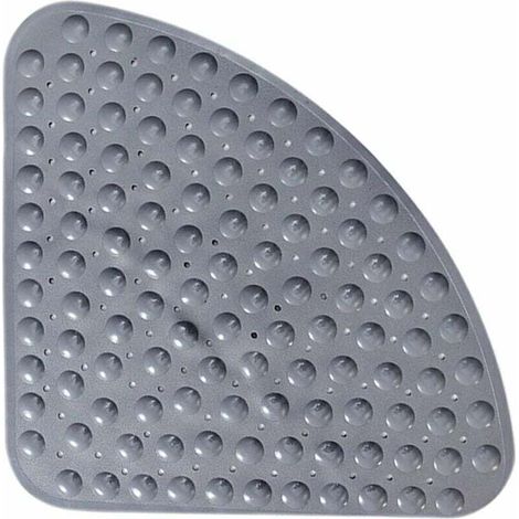 Eckduschmatte aus Gummi, rutschfest, antibakteriell, mit Saugnäpfen für Dusche oder Badewanne, 54 x 54 cm