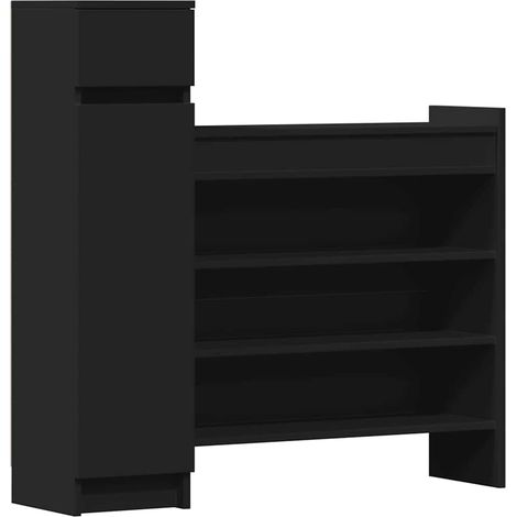 Maison Exclusive - Scarpiera Nera 100,5x28x100 cm in Legno Multistrato