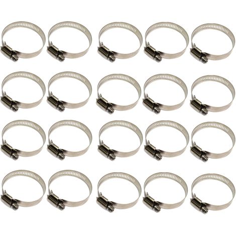 MINKUROW 20 Pezzi Fascetta Stringitubo, Fascetta Stringitubo Regolabile 60-80mm, Fascetta Stringitubo In Acciaio Inossidabile 304, Fascetta Stringitubo In Metallo, Per Tubo Flessibile, Gas Domestico,  (1/5)