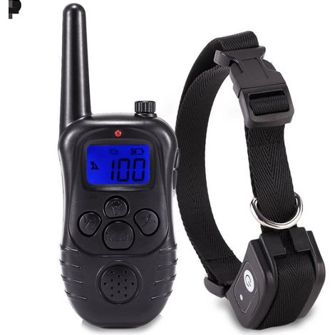 RHG Collier de Dressage pour Chien, Collier Electrique Étanche avec Télécommande 3 Modes 100 Niveaux Rappel d'Éducation Portée de 700 Mètre pour Petit/Grand/Moyen Chien,le noir