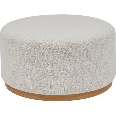 Pouf Large rembourée en tissu bouclette crème - Longueur 81 x Profondeur 81 x Hauteur 41,5 cm (1/4)