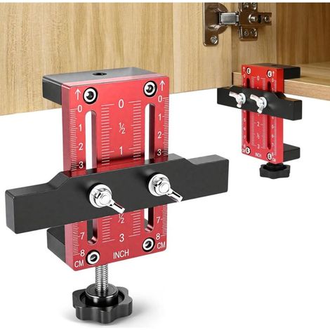 Gabarit de montage de porte d'armoire, positionneur d'installation de porte d'armoire pour un soutien et un alignement faciles de la porte, outil d'installation d'armoire pour monter des charnières-DO