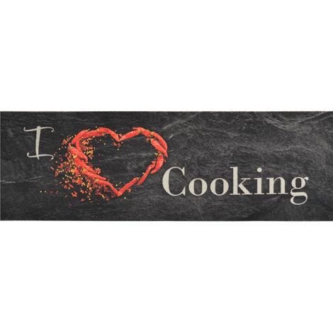 Maison Exclusive - Küchenteppich Waschbar Cooking Schwarz 60x180