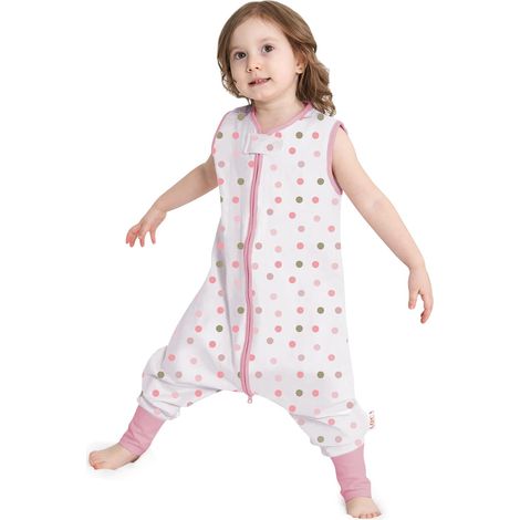 Sac de Couchage pour Bébé, 0.5 Tog Gigoteuse D'été à Pieds sans Manches pour Fille Garçon, Turbulette 100% Coton (1/5)