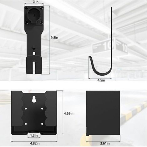 Kit di montaggio per caricabatterie per auto elettriche con gancio a J per connettore SAE J1772 per veicoli elettrici (1/3)