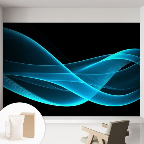 Papier peint avec colle pour décoration moderne de salon chambre à coucher cuisine et bureau Facile Vagues spectaculaires 152x104 cm (1/5)