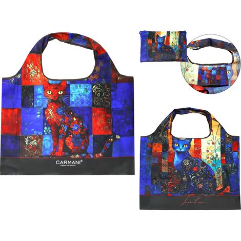 Carmani, Polyester, faltbare Einkaufstasche 40x70cm - laura lozano/Cats (1/5)