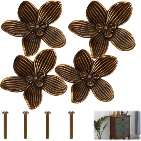 Boutons de meuble en laiton, antiques, tiroir vintage (1/5)