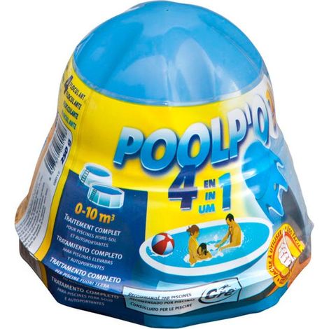 GRE – Désinfectant chloré pour piscine jusqu'à 10m³ – 250g – 4 actions : hygiénique, antibactérien, anti-algues, floculant