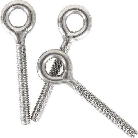 Boulon à œil M10, tige longue, acier inoxydable 304, soudure fermée, vis à tête cylindrique, boulon à œil pour yacht, bateau ou usage maritime (lot de 5). (1/5)