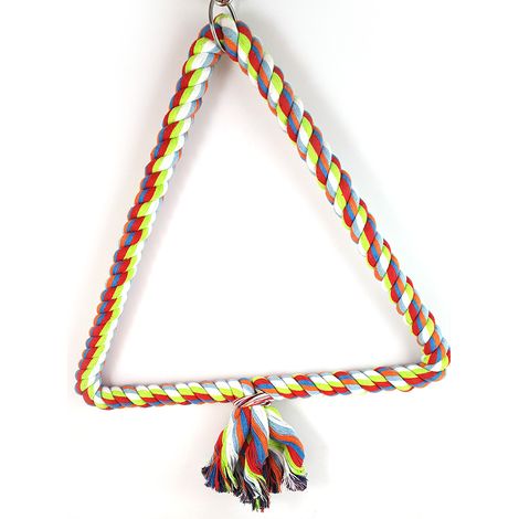 Jouets pour oiseaux, balançoire en coton à suspendre dans la cage, pour divertir les moineaux et les petites perruches, cerceau en coton résistant aux morsures (1/5)