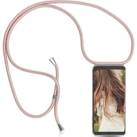 Silikonhülle für Samsung Galaxy Note 20 transparent + rosa Schlüsselband (1/5)