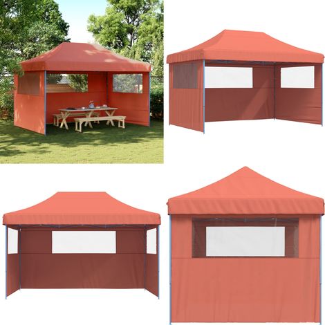 Tente de réception pliable escamotable avec 3 parois latérales - Tents Gazebos - Abri Extérieur - Chapiteau Pliante - Tente Fete - Structure Extérieure - Home & Living (1/5)
