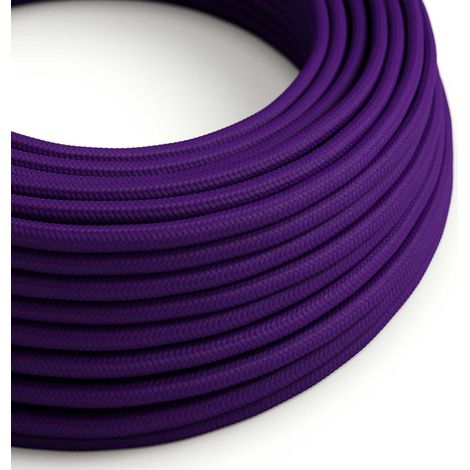 Creative-Cables Cavo elettrico rivestito in tessuto, 2 x 0,75 mm², 50 m, Viola Imperiale RM14, Rotondo, effetto seta
