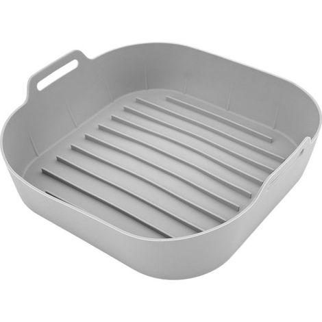 longziming - Insert Friteuse à Air Silicone Carré – Panier Friteuse à Air Antiadhésif Réutilisable avec Poignées – Évacuation des Graisses 3D – Sain et Facile à Nettoyer – Bac Friteuse à Air Moule Fri (1/5)
