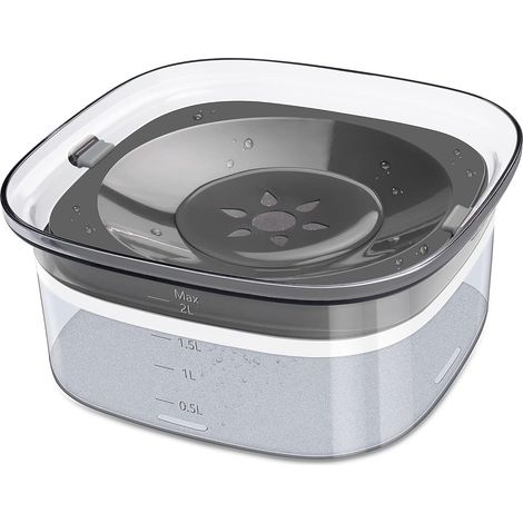 Gamelle d'eau pour chien de 2 L (70 oz) anti-déversement et grande capacité, étanche, avec distributeur d'eau lent et anti-éclaboussures.