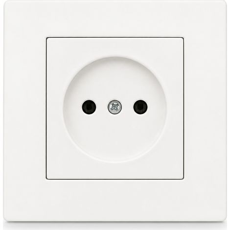Prise murale 10A encastrable blanche standard européen maison (1/5)