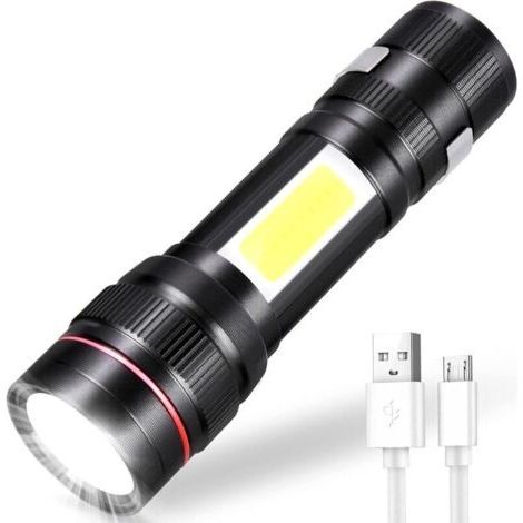 800LM Rechargeable LED Torch - 3 Modes Flashlight, Zoomable Tactical Light for Camping, Hiking and Emergencies (1/5)