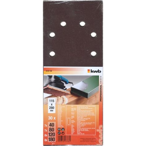 KWB Blister 30 lijas surtidas S/Velcro 115x280 mm 818788 (1/3)