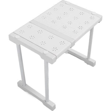 Étagère extensible empilable en acier au carbone et plastique, séparateur de rangement pour penderie placard armoire lavabo, longueur 27-38 cm / 10.6-15 in, largeur 24 cm / 9.4 in, hauteur 32 cm / 12. (1/5)