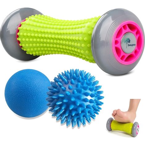 Kit Massage Pied Plante Fasciite Plantaire, Rouleau + Balle Picots + Balle Lacrosse (1/5)
