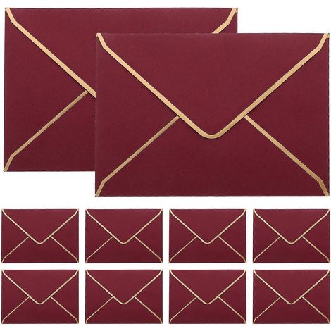 Lot de 10 porte-cartes de visite couleur, enveloppes couleur unie avec décoration photo (1/4)